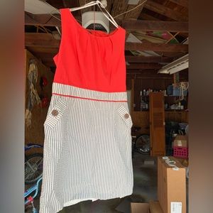 ALYX 14 Red/white & grey striped dress w/pockets